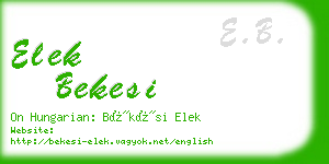elek bekesi business card